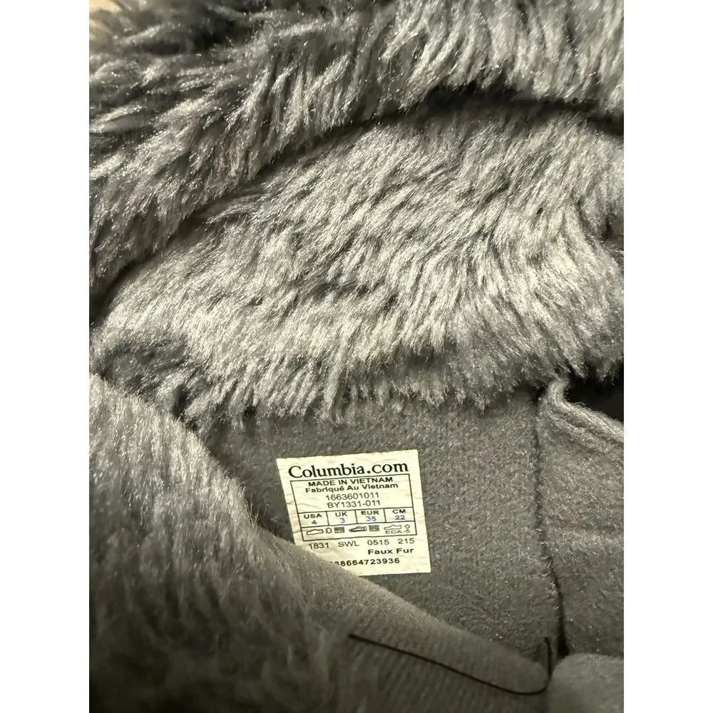 Columbia Waterproof Fur Lined Ice Maiden Youth Gray Winter Boots. Sz 4
